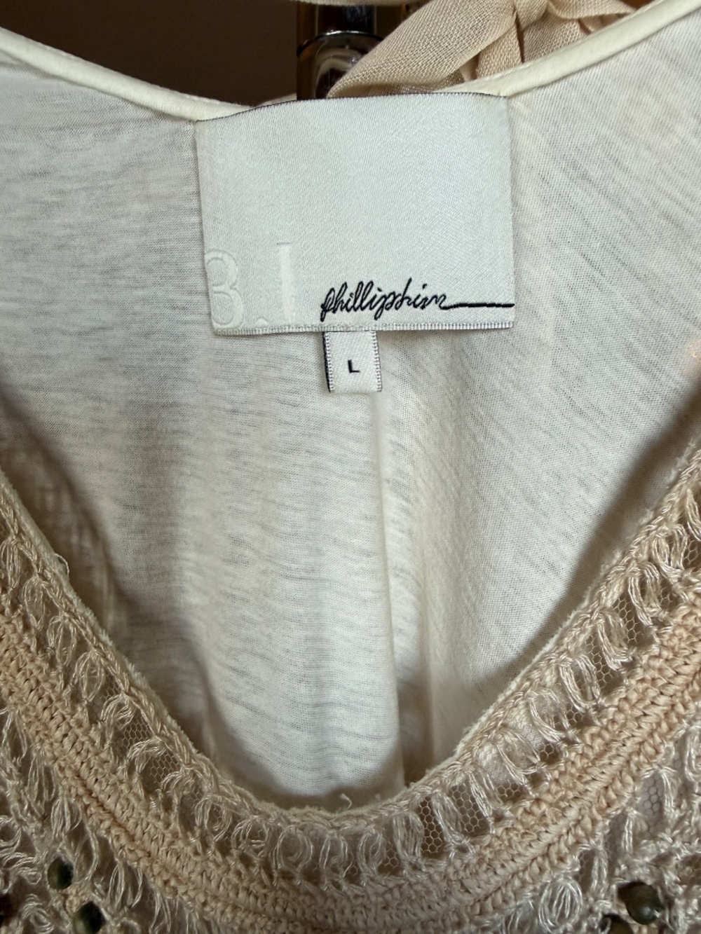 3.1 Phillip Lim Ivory Embellished Crochet Tank Top – Size Large - Picture 4 of 6